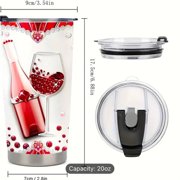 Wine-Themed Tumbler with Rhinestones - Picture 4 of 4